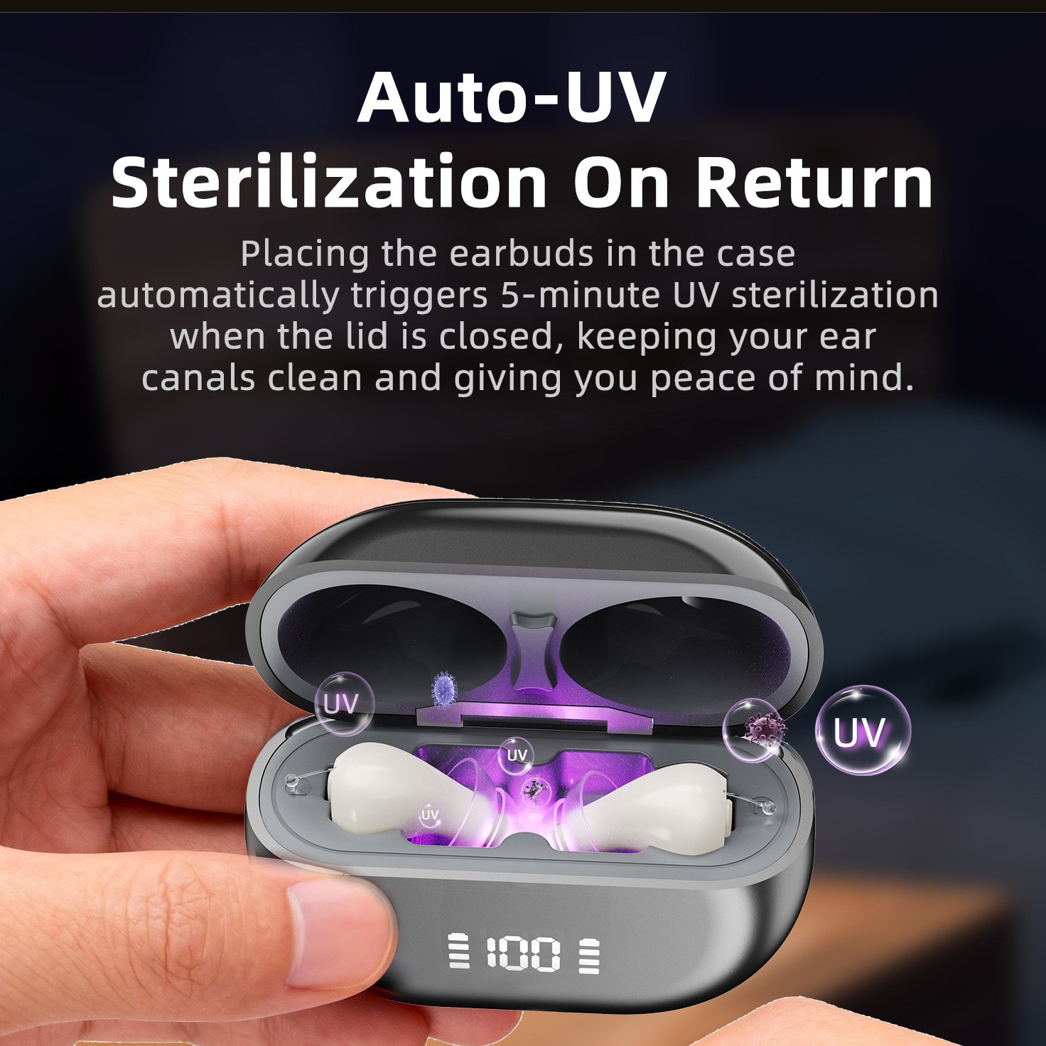 32-Channel Digital Noise Cancelling Hearing Aids With UV Disinfection Function