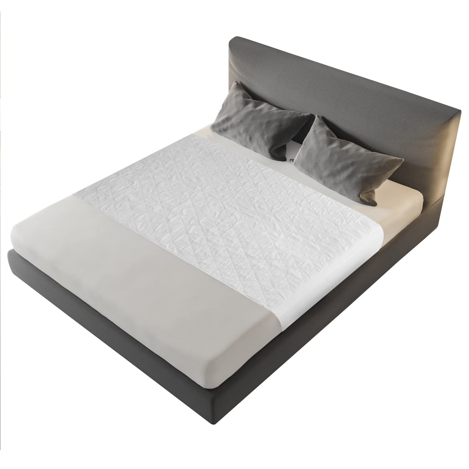Twin Size Soft Quilted Underpad, Washable, Side Tucks, Incontinence Bed Pad