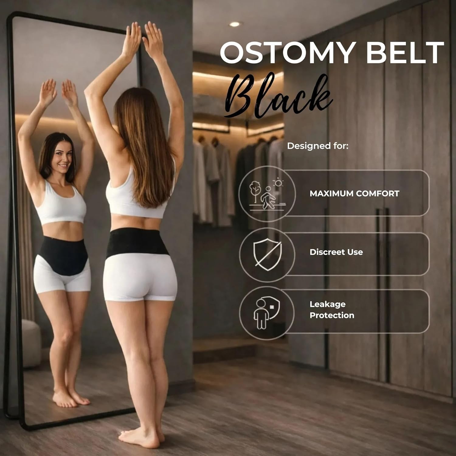 Unisex Ostomy Belt for Sports & Swimming | FSA Approved, Medium Size
