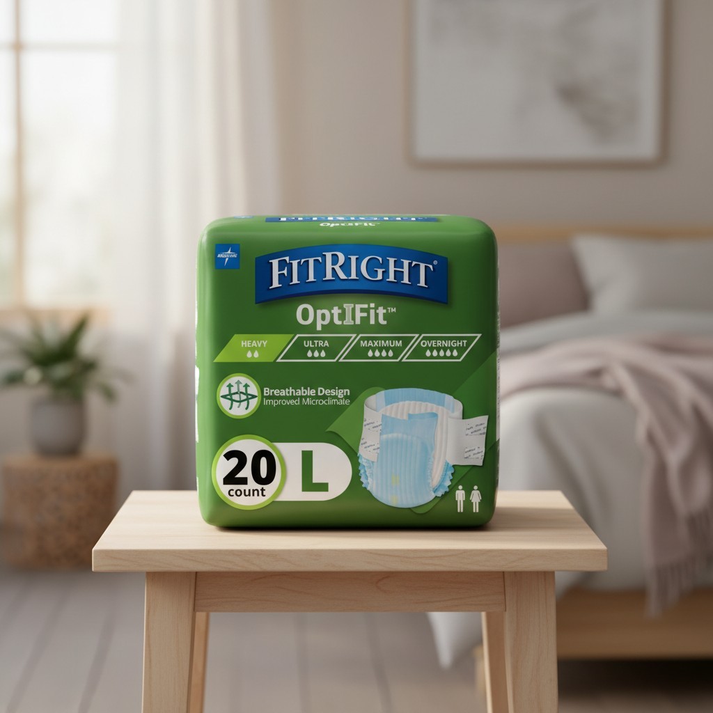 OptiFit Adult Diapers, Extra Heavy Absorbency, Large Size 44in-56in, 20 Count