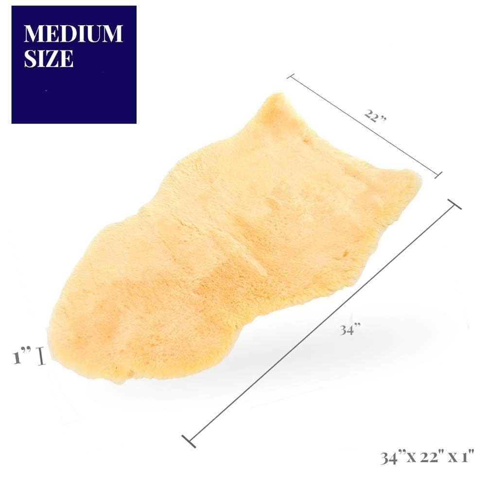 US Sheepskin Medical Sheepskin Pelt Double Medium 9321-DM Beige Natural