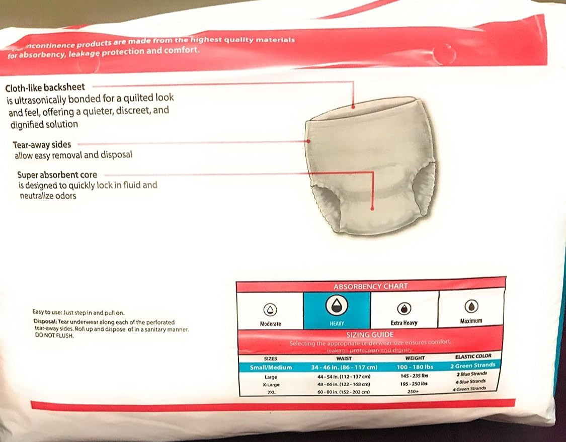 Cardinal Sure Care Plus Adult Heavy Absorbent Underwear White Small/Medium 20 Ct