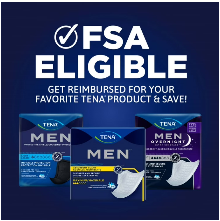 TENA Men Incontinence Guards for Men, Men’s Pads, Bladder Control, 144 Count