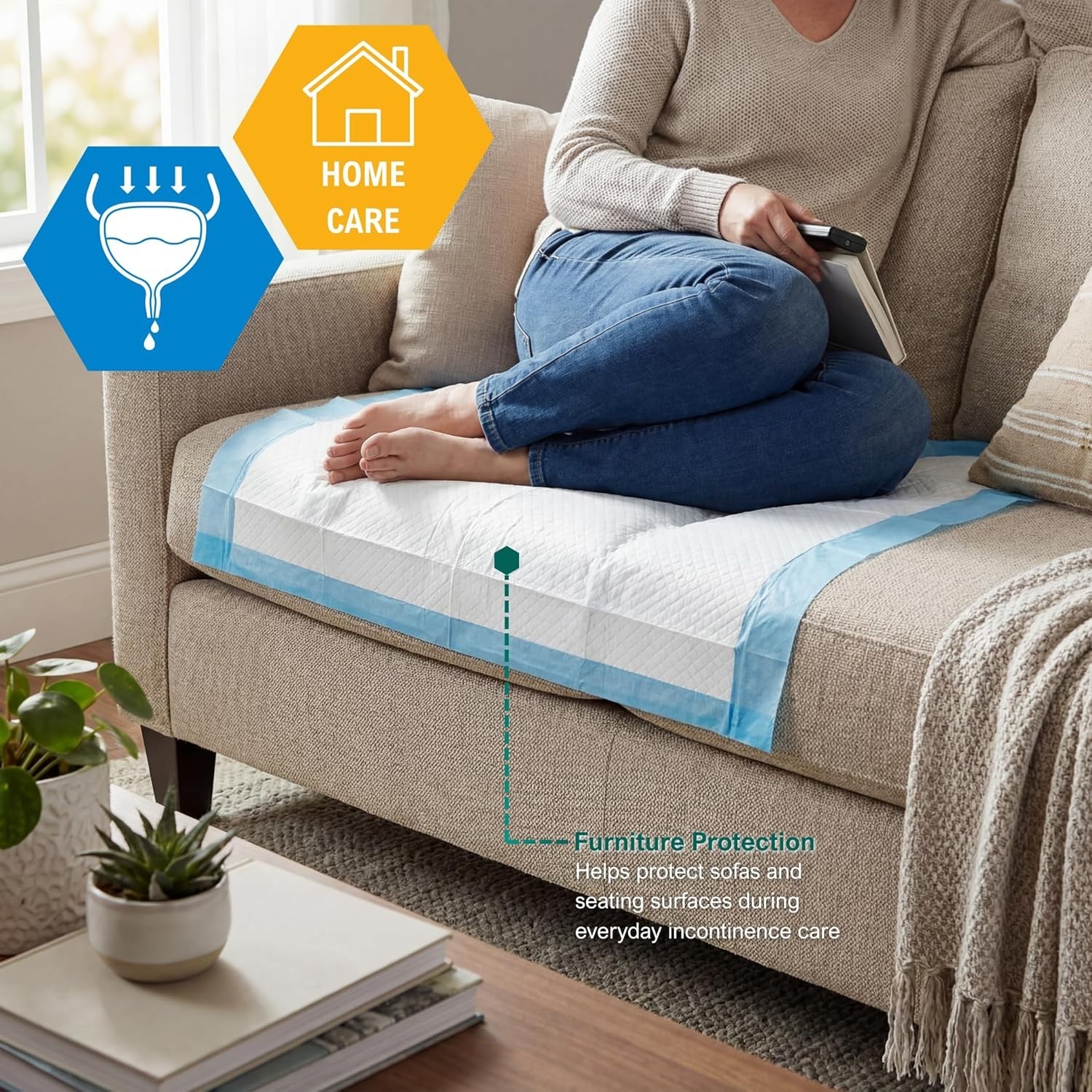 Thick, Gentle Disposable Underpads 17” x 24” – 100 Count for All Ages