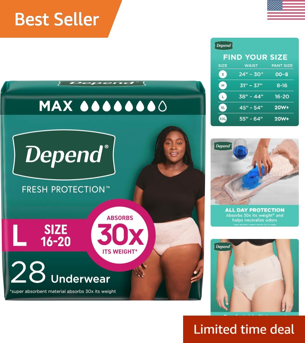 Fresh Protection Adult Diapers, Incontinence & Postpartum Bladder Leak Underw…
