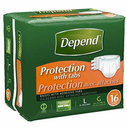 Depend Adult Incontinent Brief, Tab Closure, Large / X-Large, Case of 48