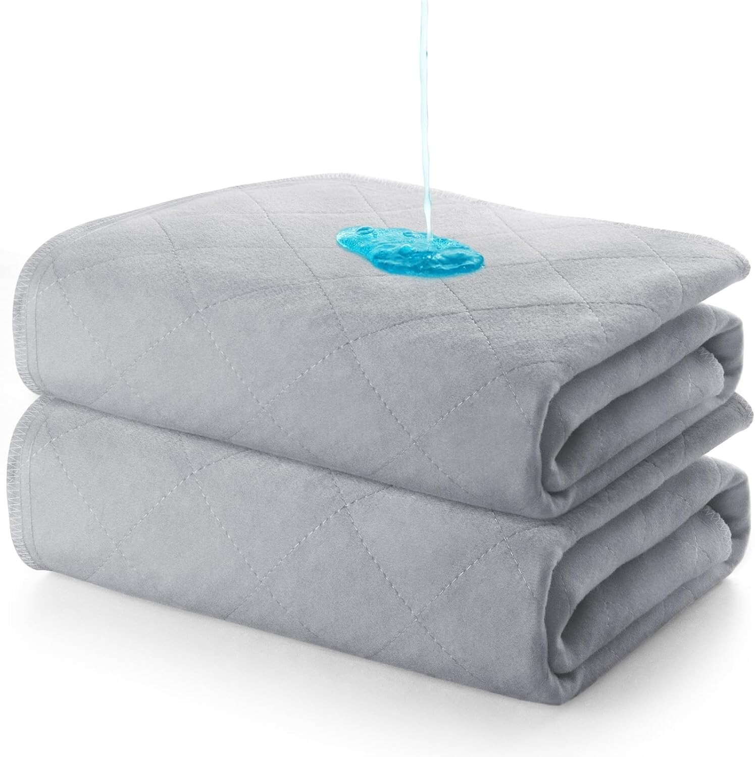 Waterproof Incontinence Bed Pads Washable Reusable Underpad 34″x36″ 2 Pack Grey