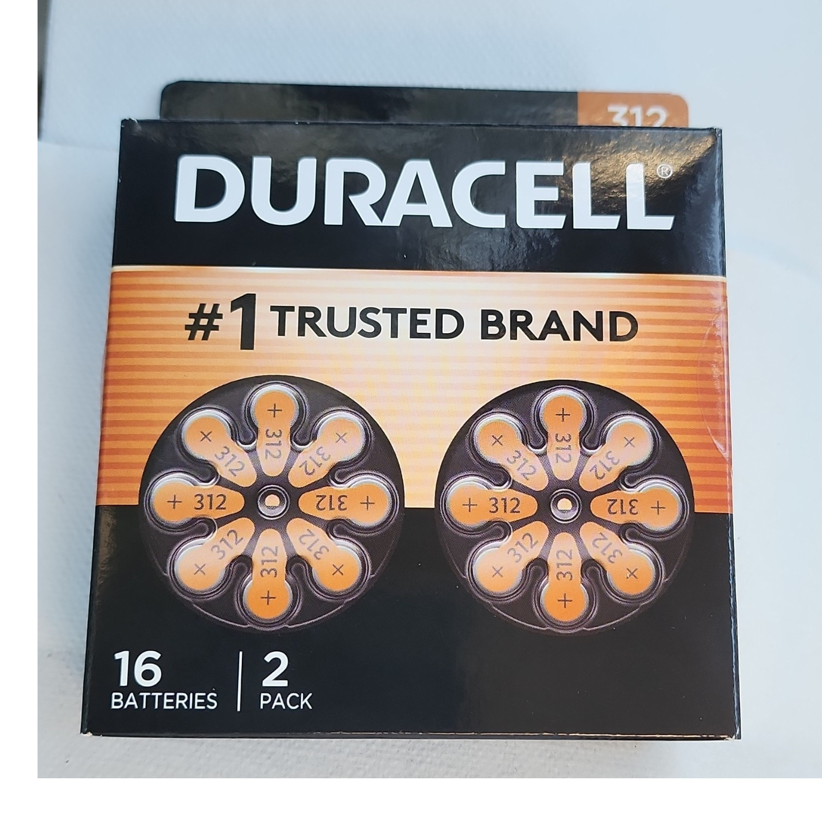 Duracell Size 312 Hearing Aid Batteries Zinc-Air 1.45V 16 Pack 2 Pack