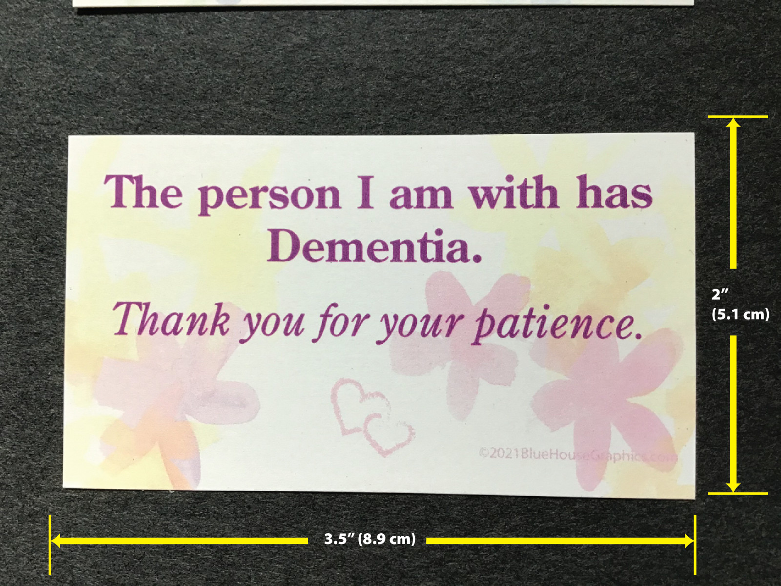 Dementia Business Cards Memory Card Alzheimers Patient Patience Loss Caretaker