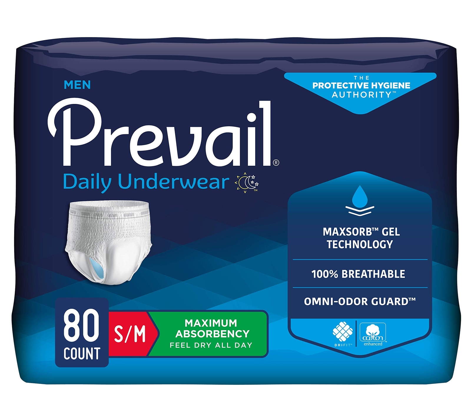 Prevail Incontinence Protective Underwear 80 Count Small Medium Size