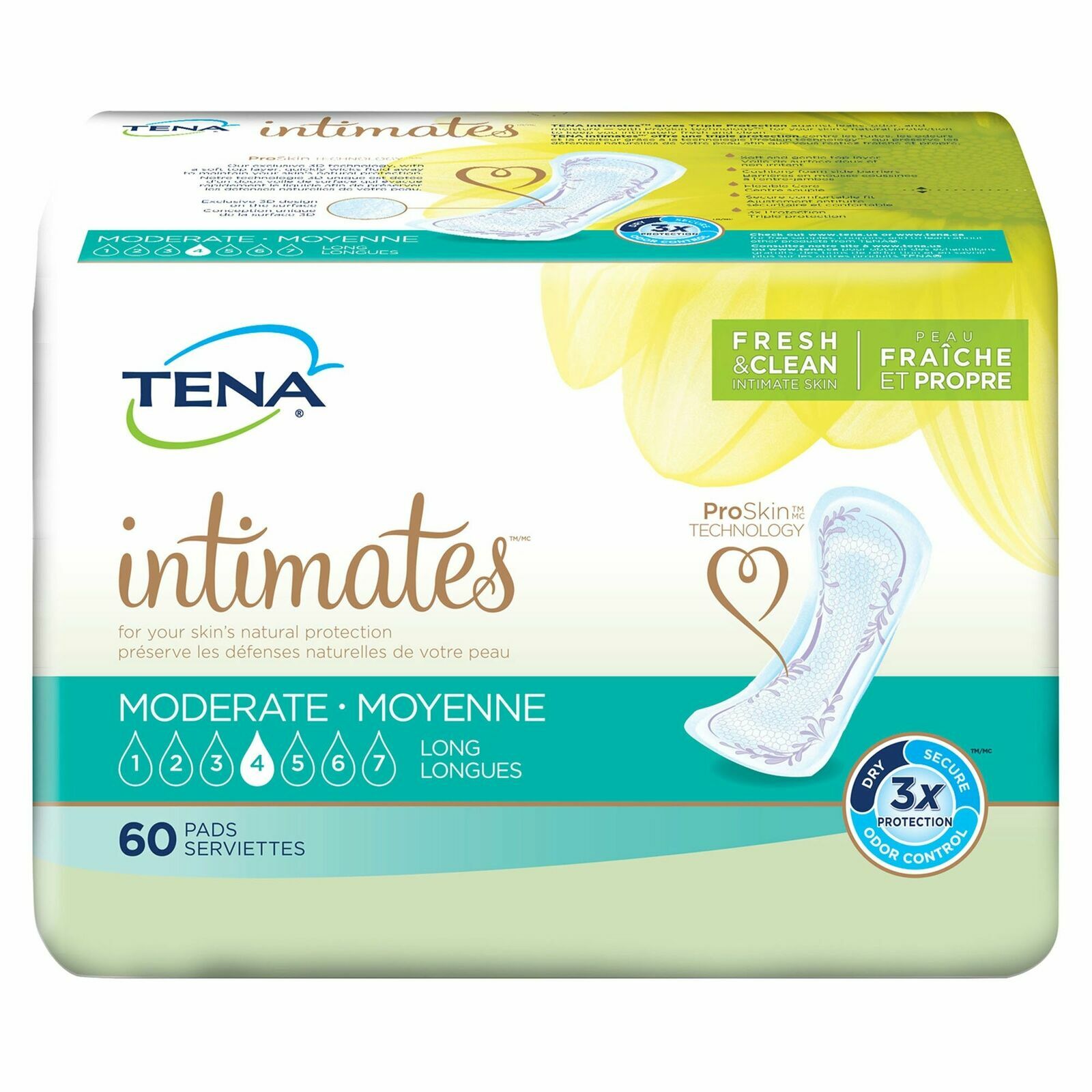TENA Intimates Long Incontinent Pad 12″ L Long Length 54375, 180 Ct