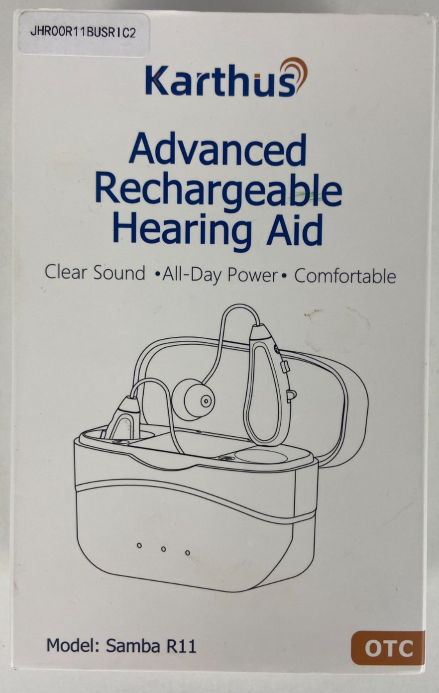 Karthus Advanced Rechargeable Hearing Aid Samba R11 Black/White – Beige OTC