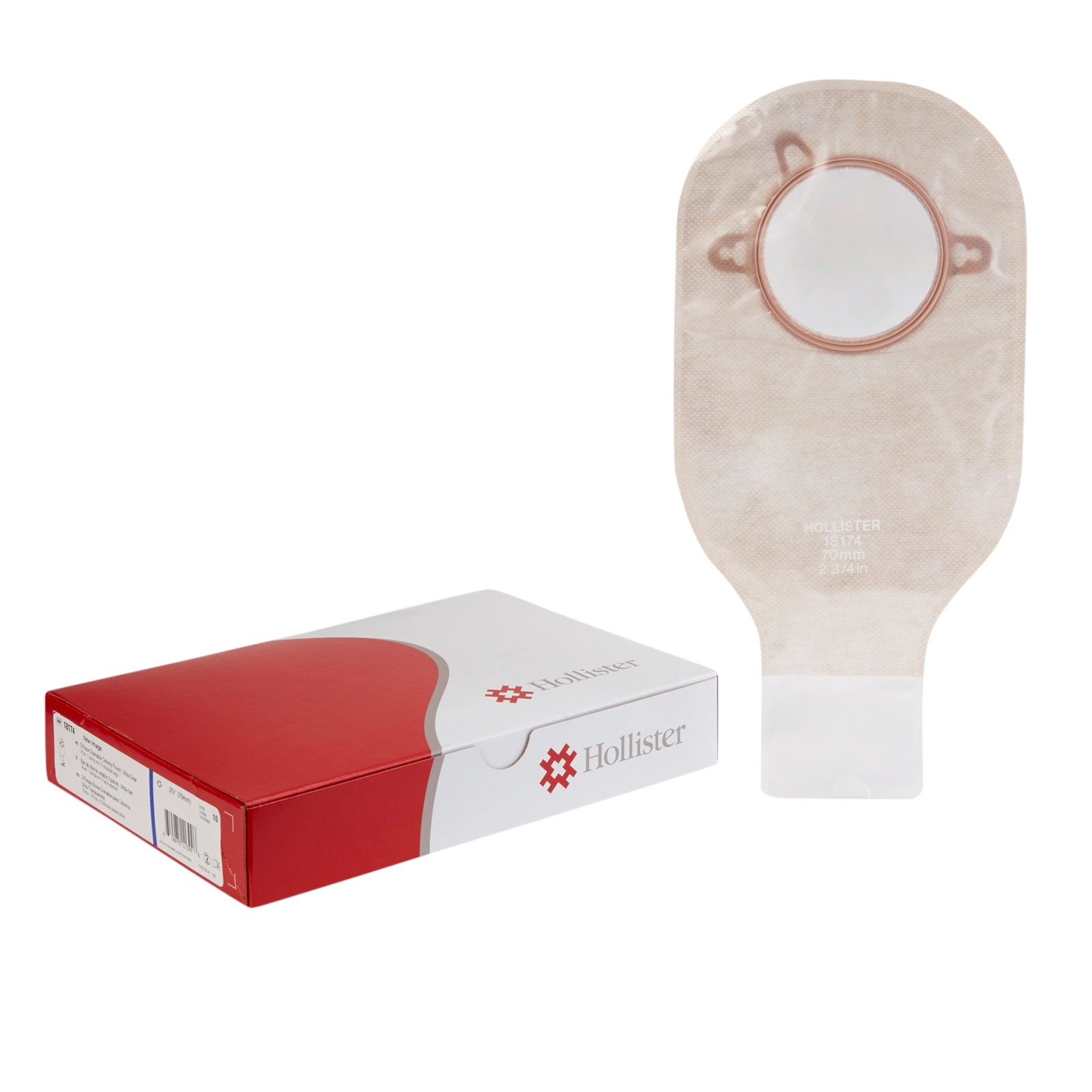 New Image Drainable 12″L 2pc System Ostomy Pouch 2.75″ Flange 18174 10 Ct