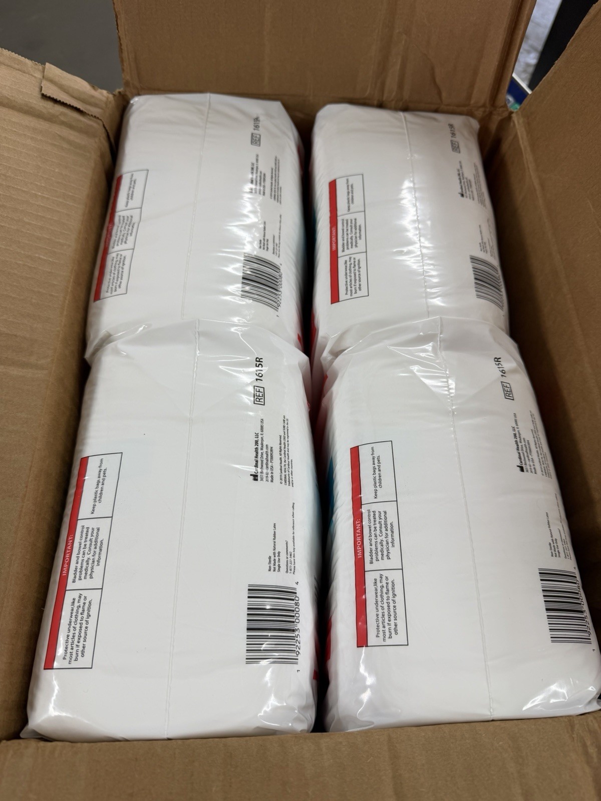 4 Packs Of 25 Sure Care Plus Disposable Underwear Large 1615R 100 Count 44-54