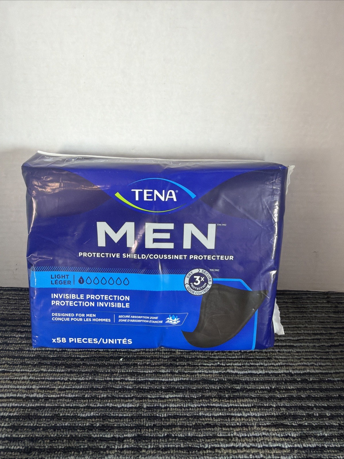 Tena Men Light Incontinence Protective Shield for Men, 58 Count