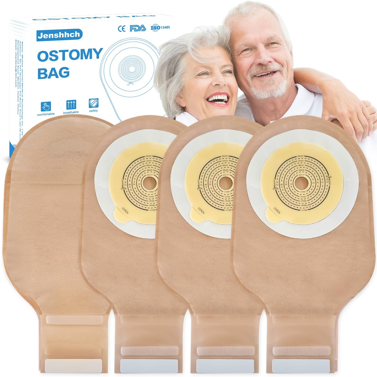 22Pcs Ostomy Bags One Piece Drainable Pouches for Colostomy Ileostomy Stoma Care