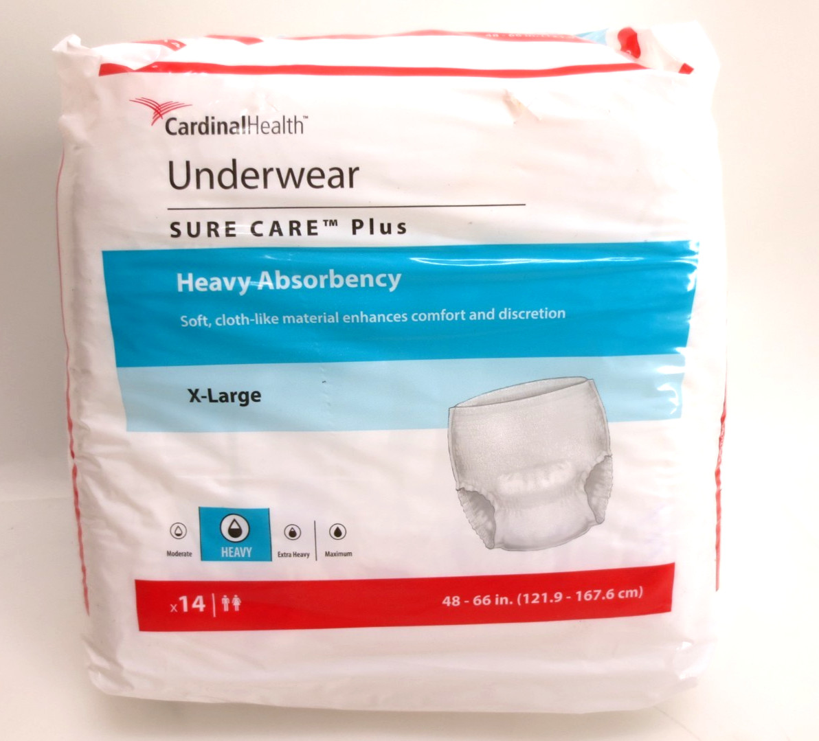 Cardinal Health Underwear 14 count SURE CARE Plus Heavy Absorbency XL – 48″-66″