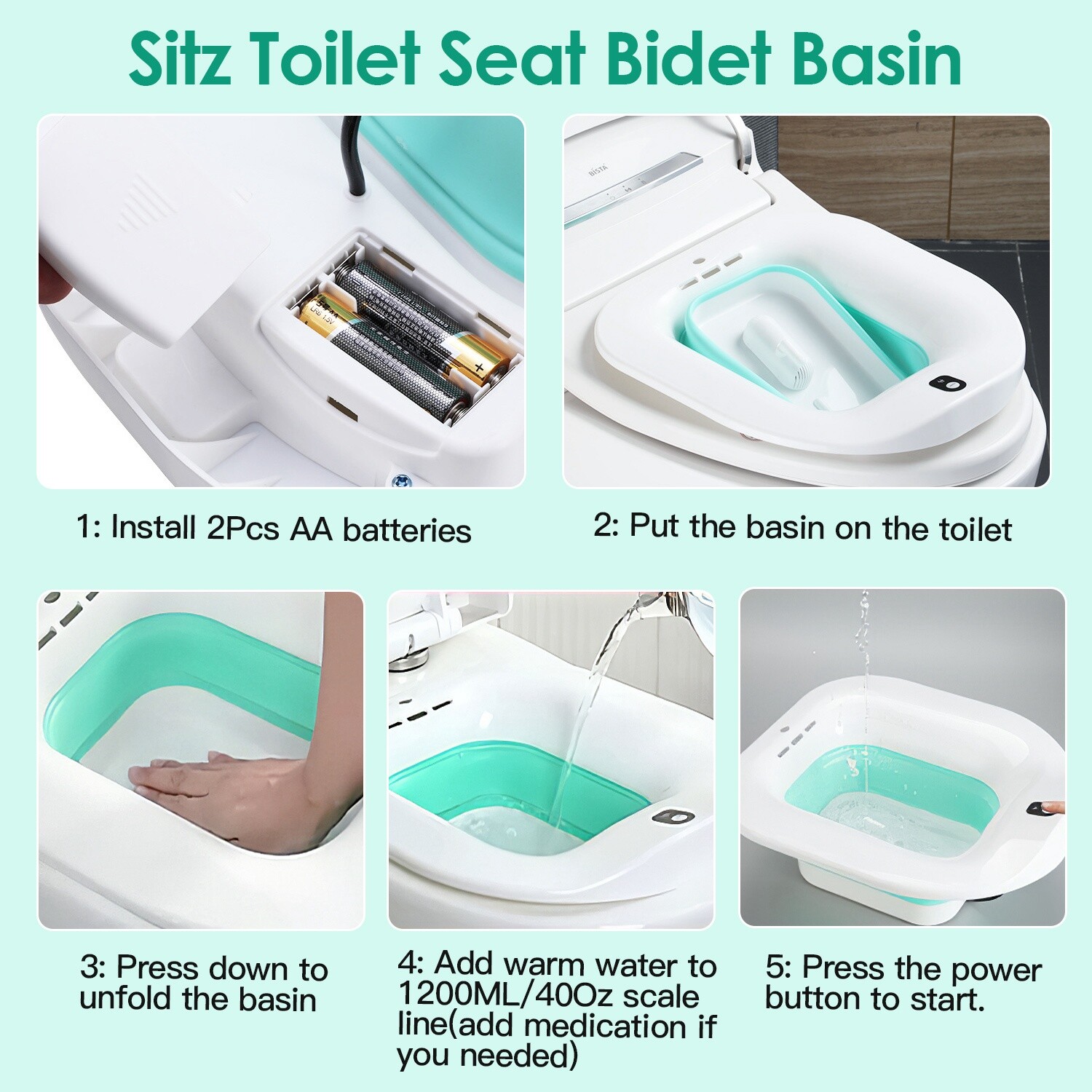 Sitz Bath Tub Basin Electric Folding Bathroom Portable for Postpartum Cleaning
