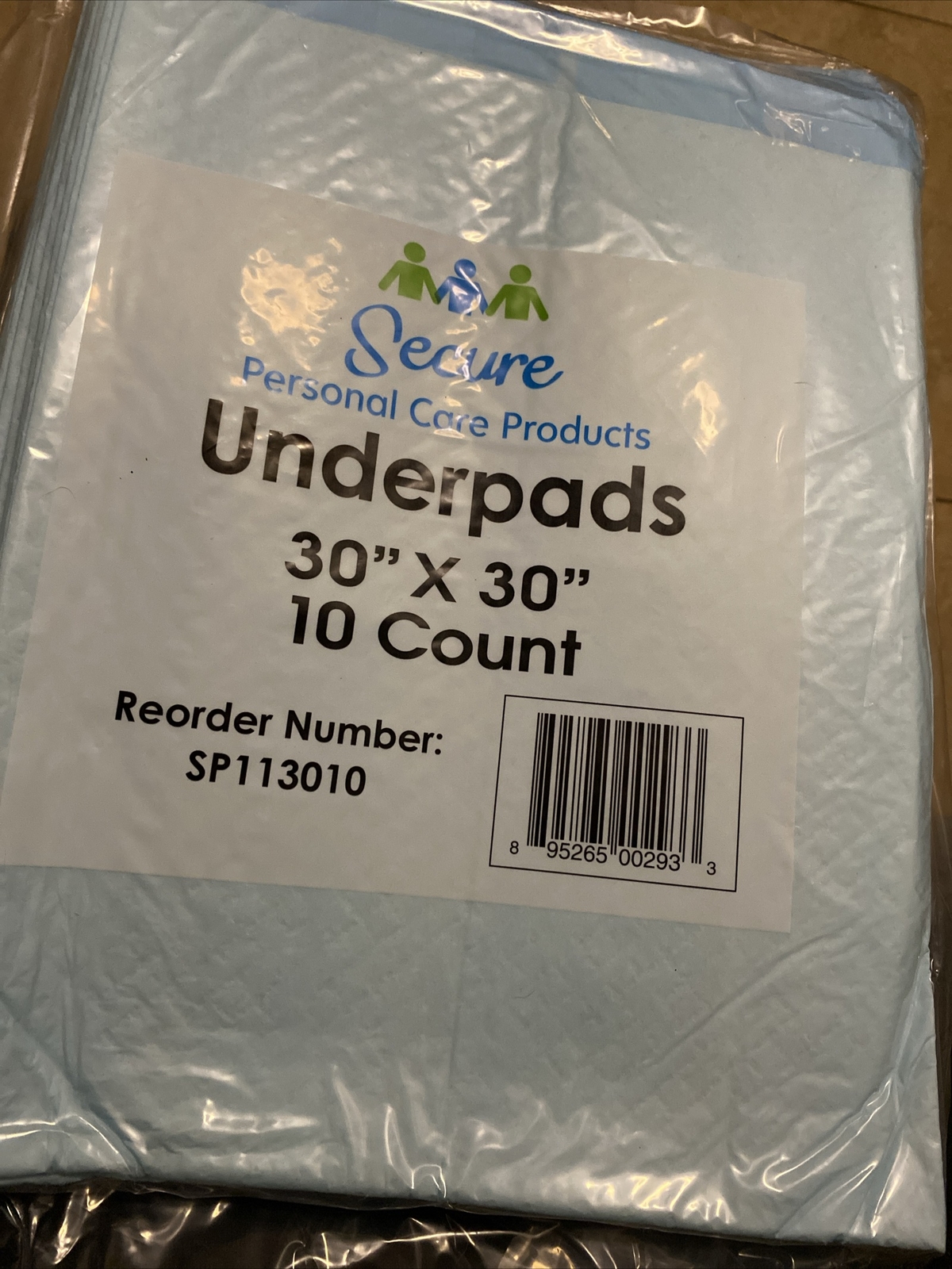 Secure Personal Care Underpads 30 x 30 Inch 60 Count