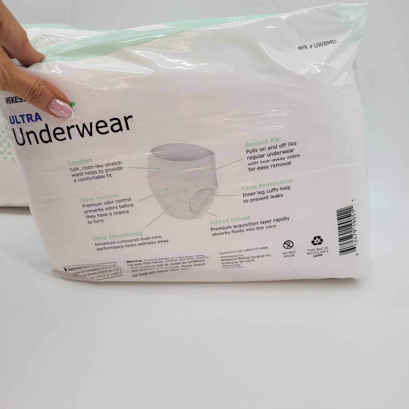 McKesson Ultra Underwear Heavy Absorbency Medium 32-44″ 2 Packs of 20 UWBMD 40ct
