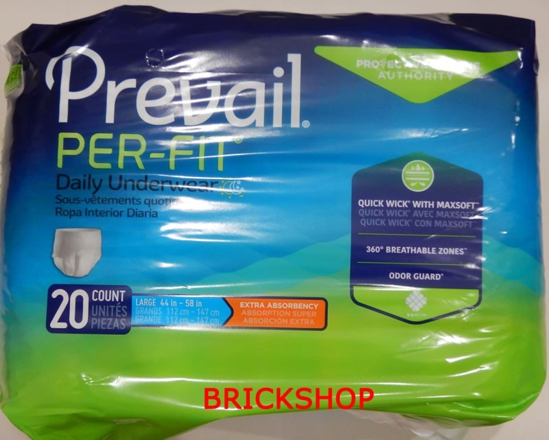 Prevail PER-FIT Daily Underwear Large Breathable Incontinence Size L 80 Count