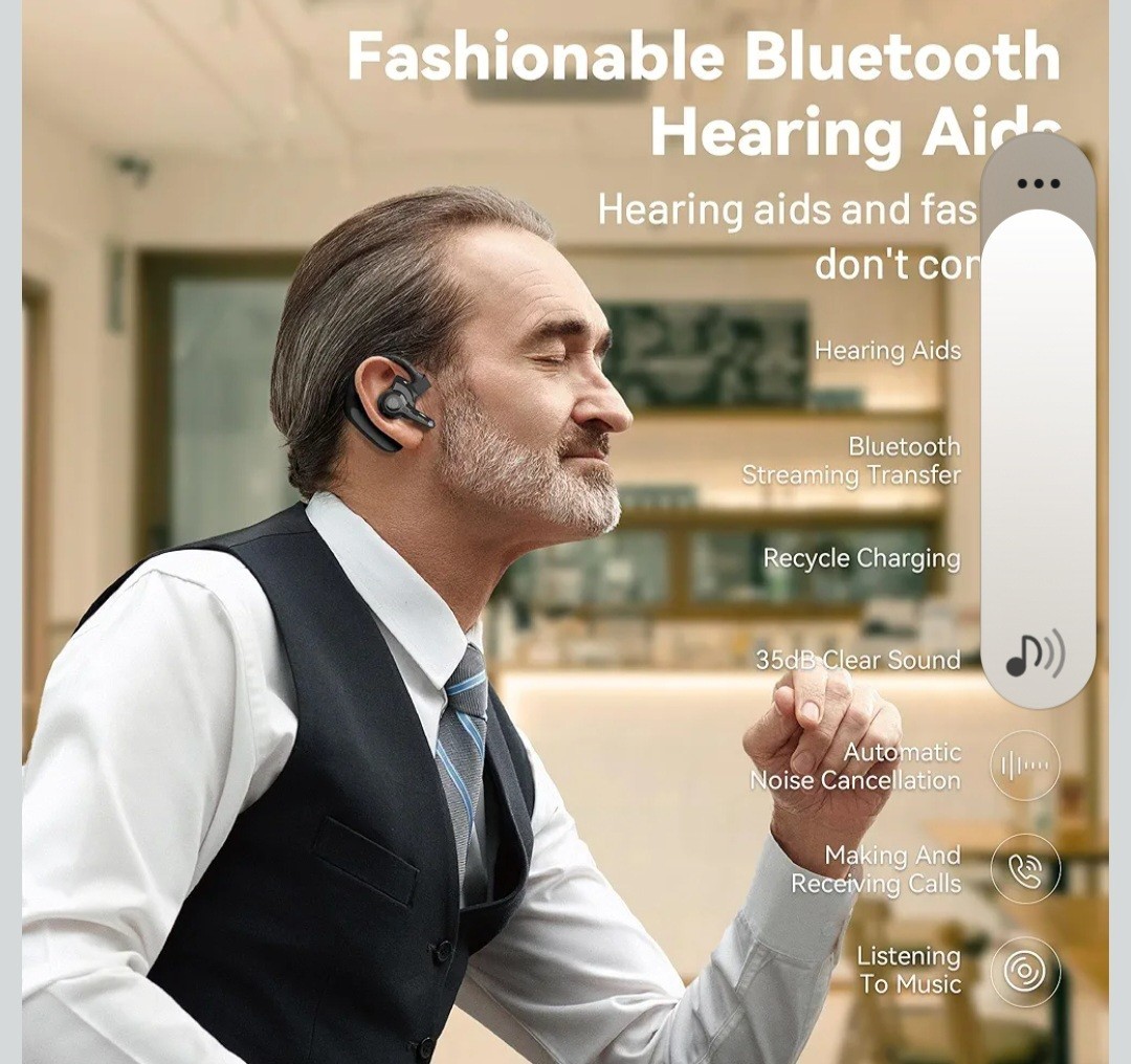 WASOCA Bluetooth 5.3 Rechargeable Hearing Aid BTE Noise Cancellation