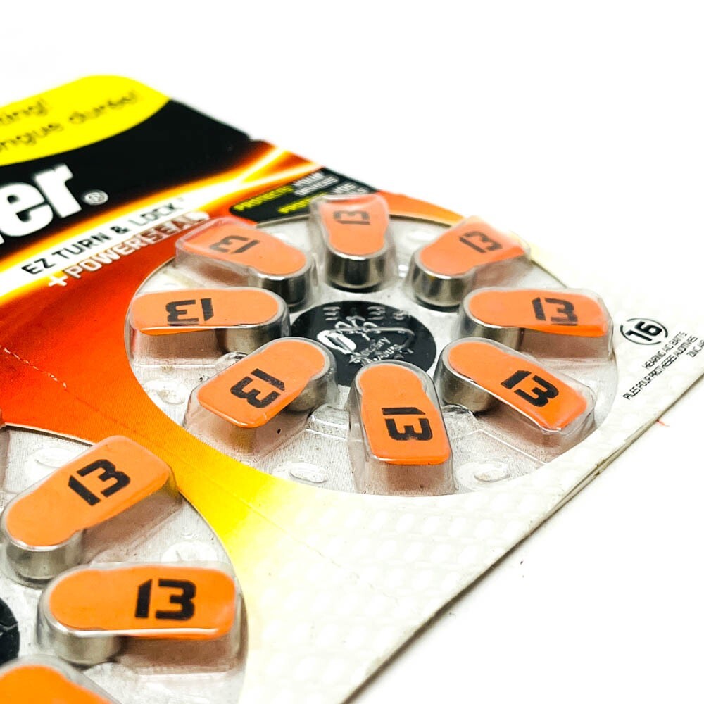 16 pcs Energizer AZ13DP-16 EZ Turn & Lock Zero Mercury Hearing Aid Battery