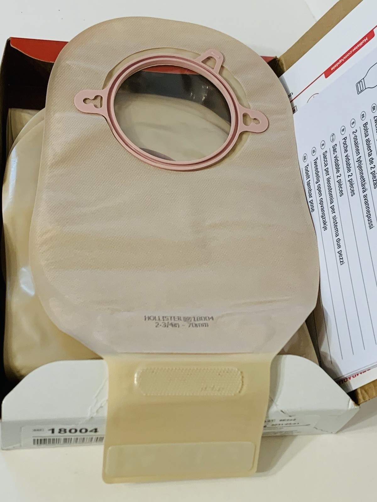 4 Boxes Hollister 18004 2 Pc. Drainable Ostomy Pouch, 2 3/4” 70mm EXP 2030