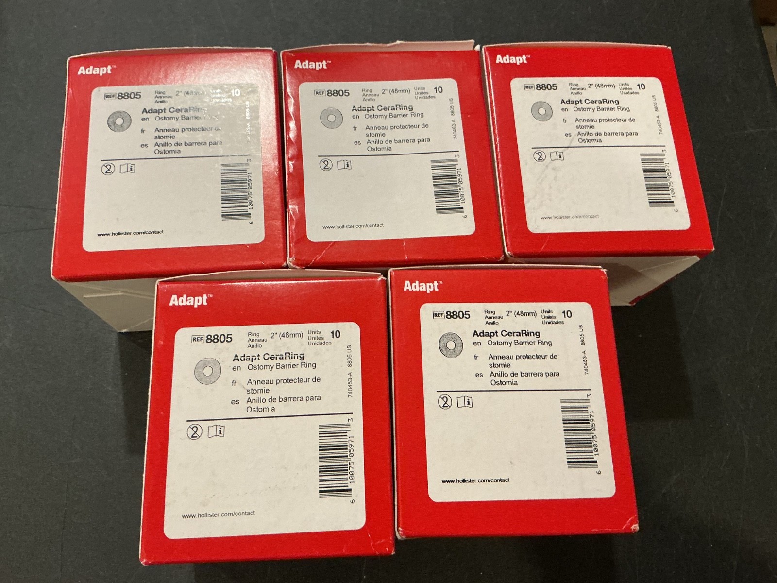 50 (5 boxes of 10) Hollister 8805 Adapt CeraRing Ostomy Barrier Rings