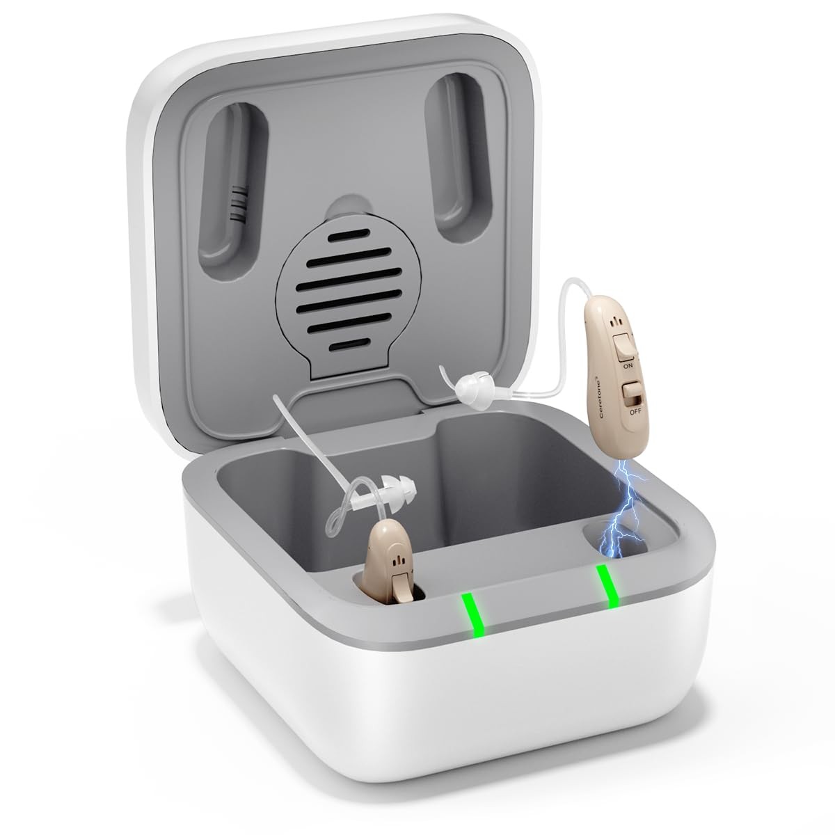 Ceretone Behind-the-Ear Hearing Aids, OTC Aids Rechargeable for White