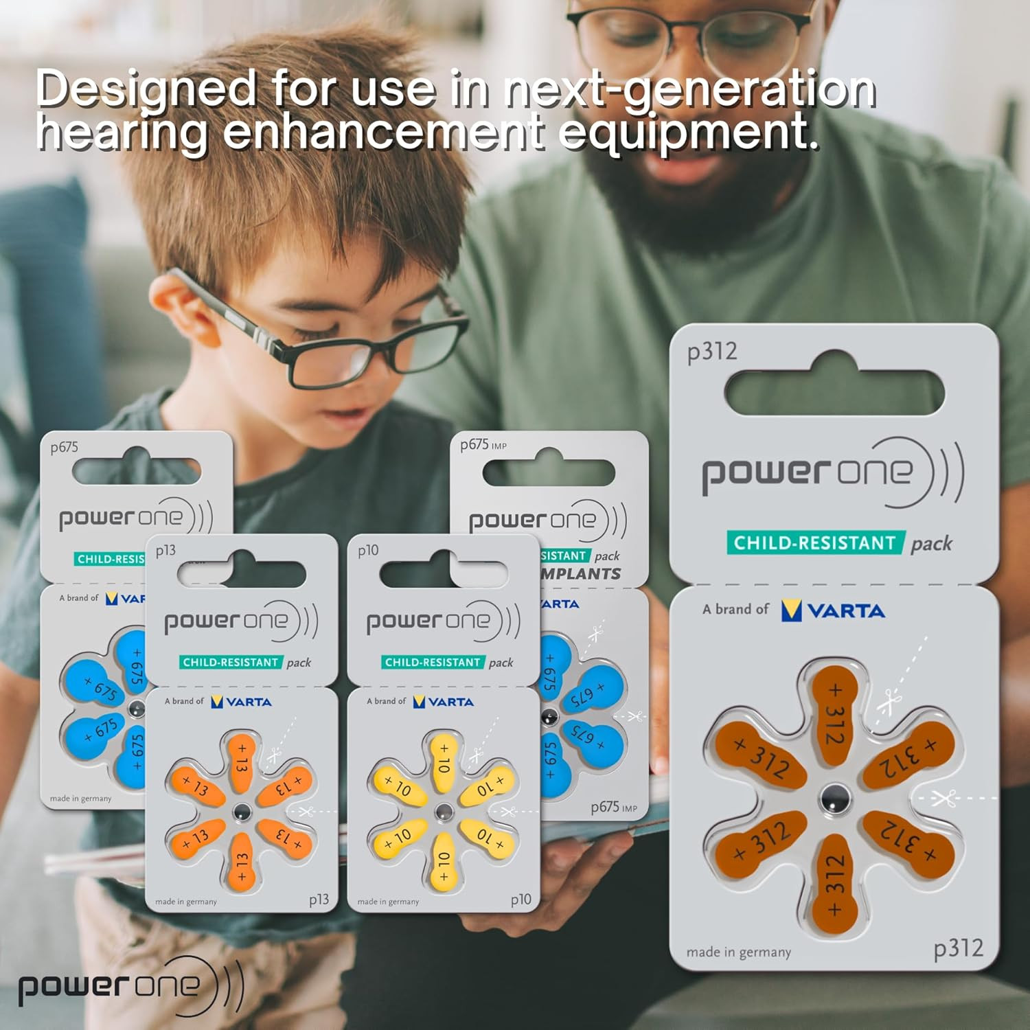 Powerone Hearing Aid Batteries No Mercury Size 312, PR41 (60 Batteries) + Batter