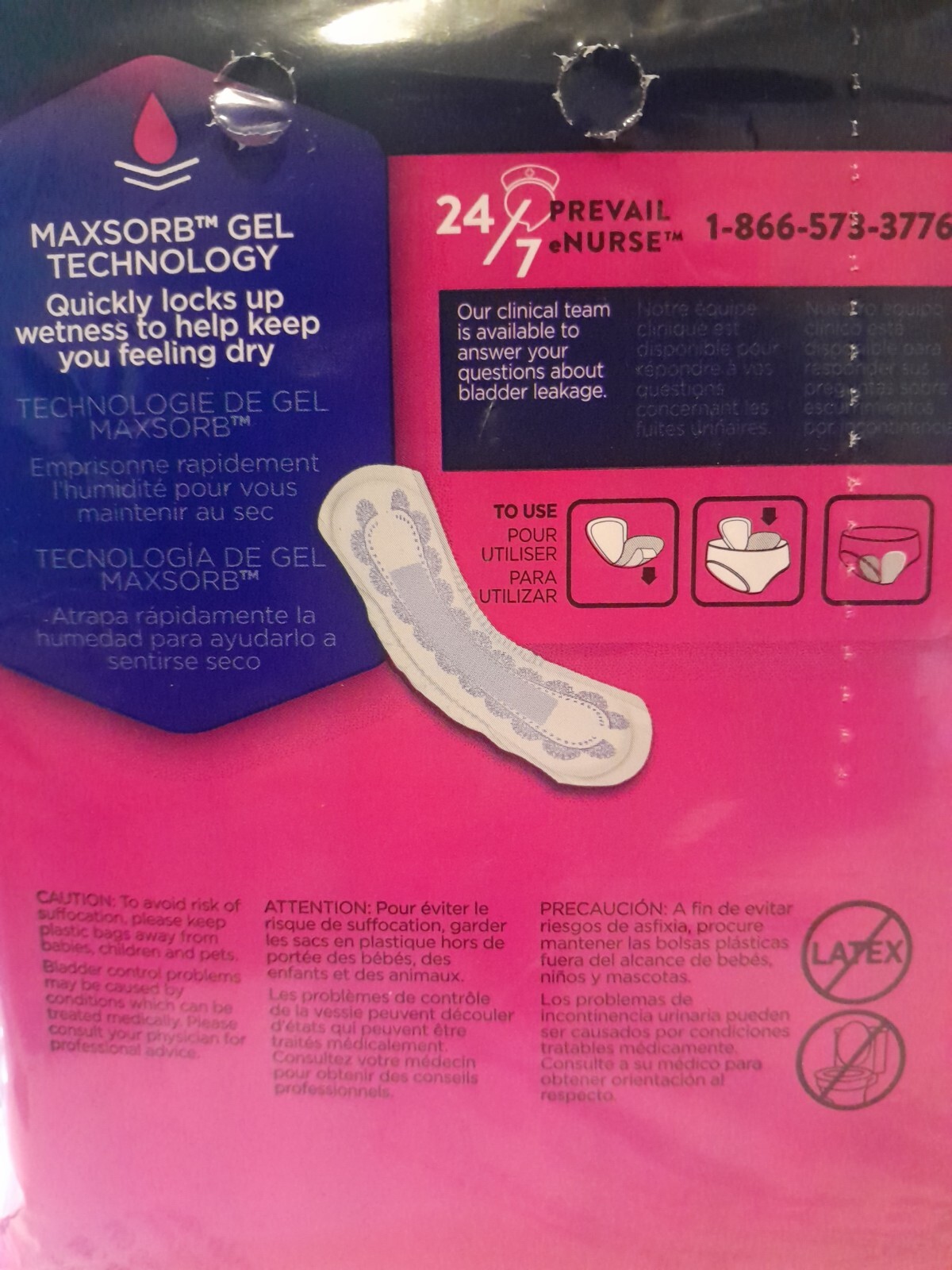 Prevail Daily Bladder Control Pad Moderate Absorbency Long