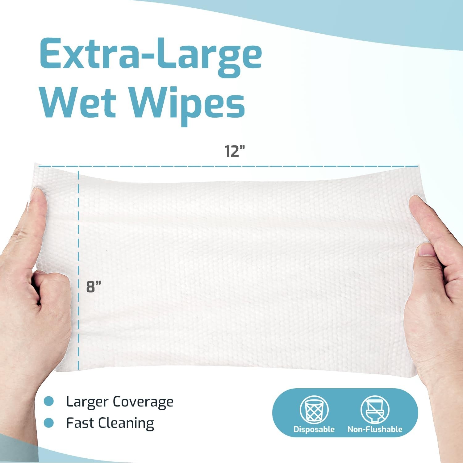 Trustplus 8×12 Extra Large Adult Wet Wipes – 200 Count for Sensitive Skin