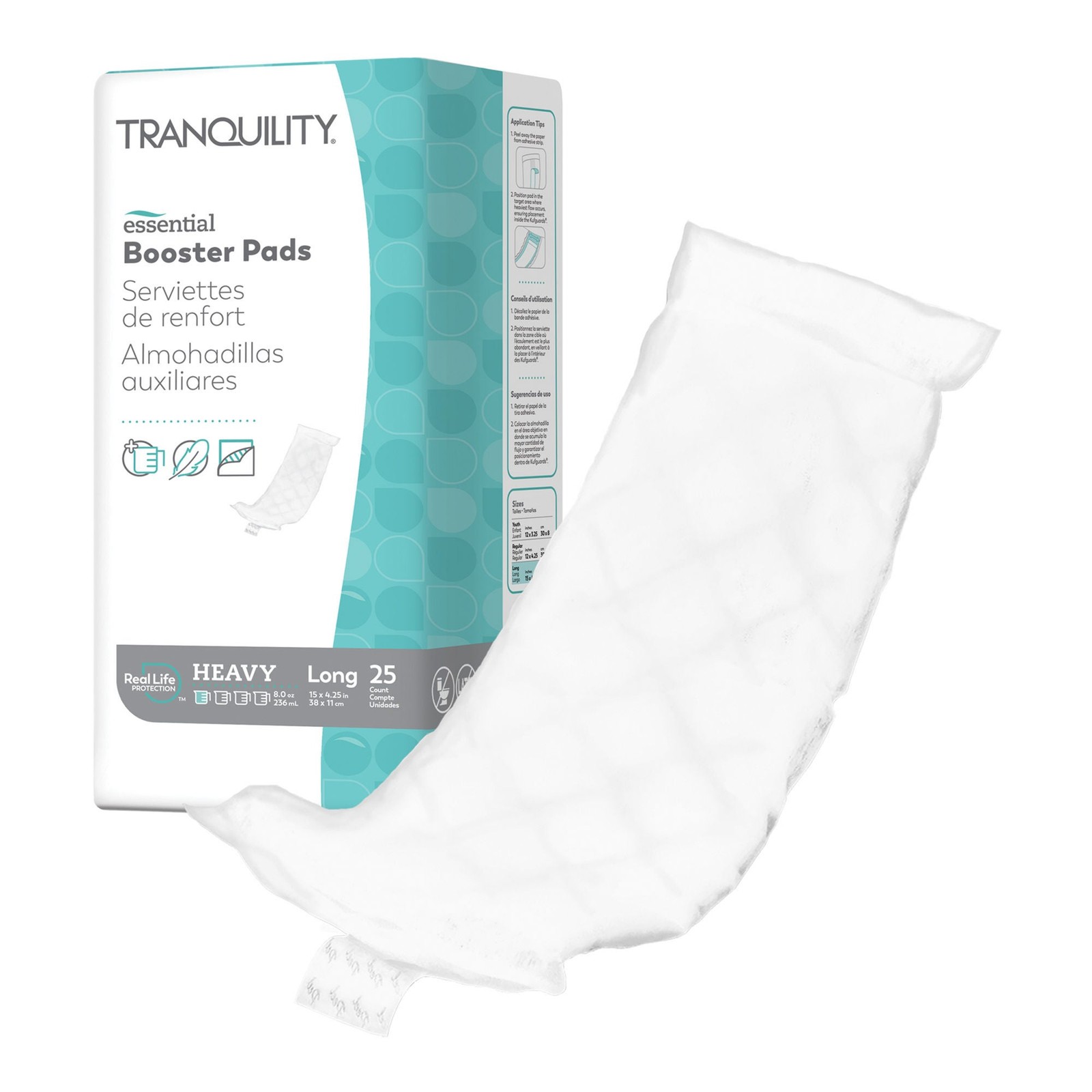 Tranquility Booster Pad 4-1/4 X 15 Inch Flow-Through Pad 200 Ct