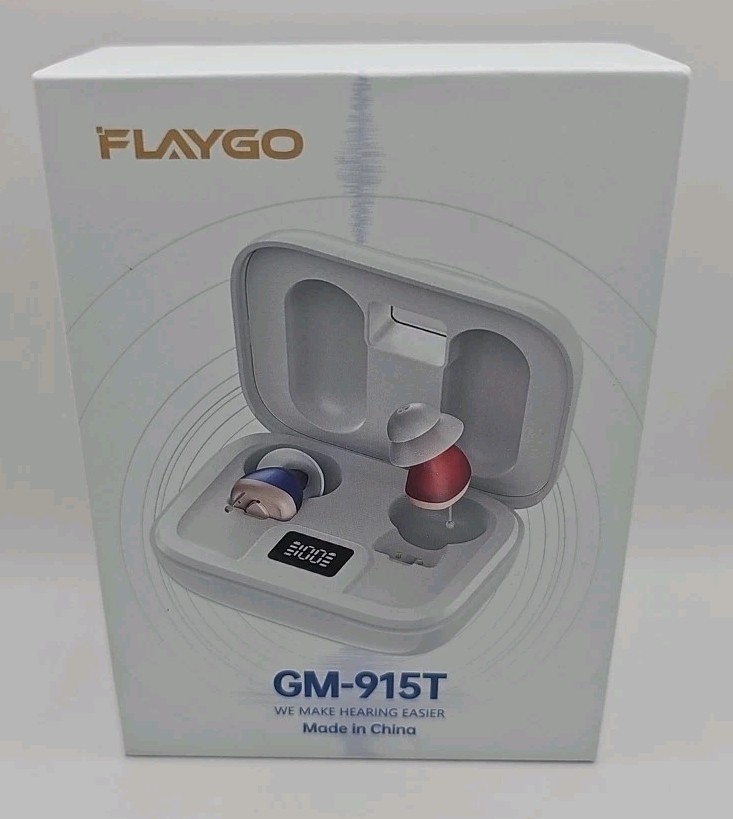 FlayGo Rechargeable Hearing Aids GM-915T Noise Cancellation Invisible Design