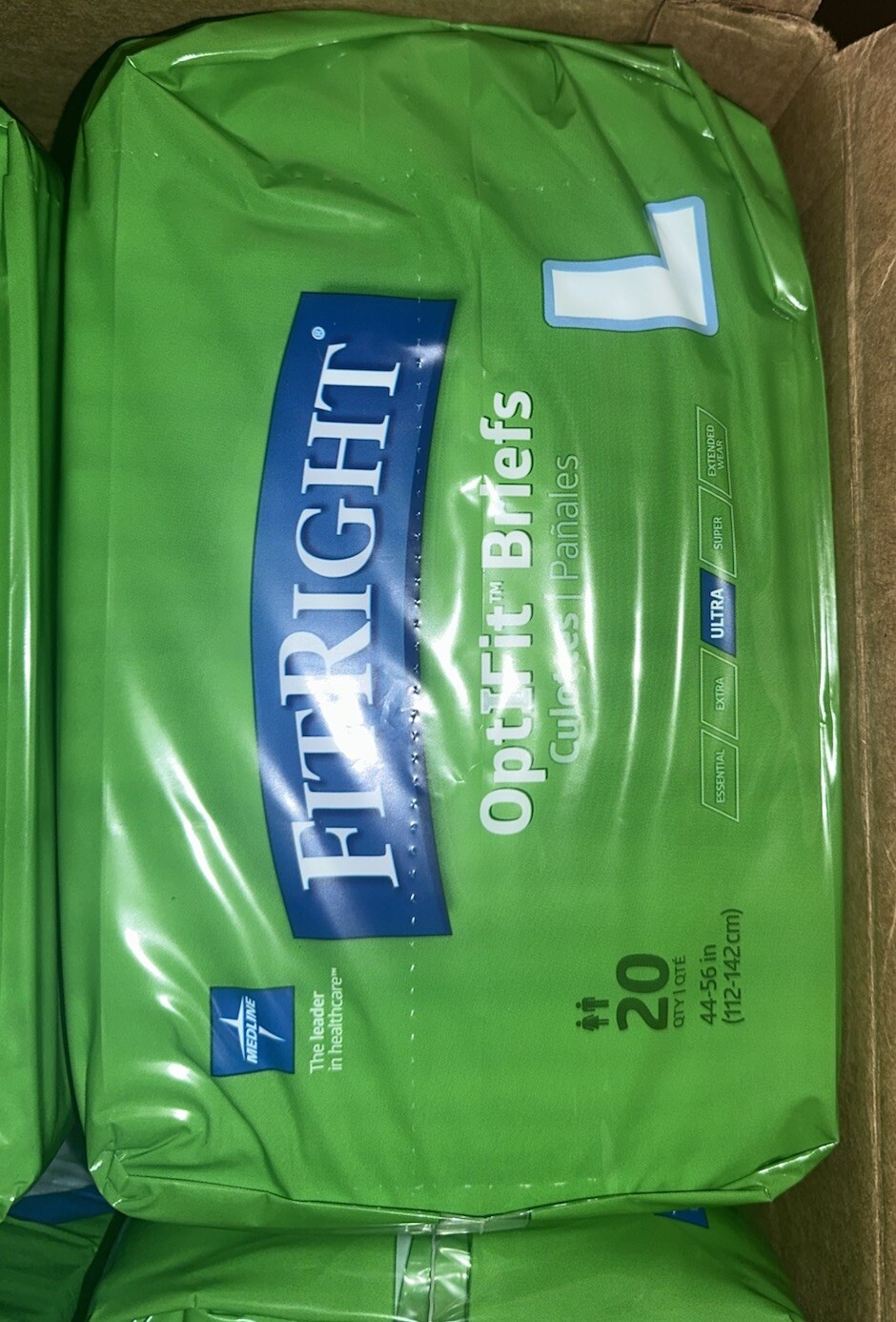 FitRight Ultra Adult Diapers, Size Large Incontinence Briefs, Super Absorbency