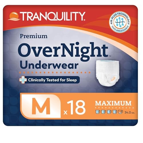 Tranquility Premium Overnight Underwear M 18 Count Maximum Absorbency