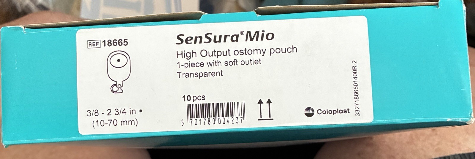SenSura Mio 18665 Hi Output Drainable Ostomy Pouch 10-70 Mm 10 Count Expire 2027