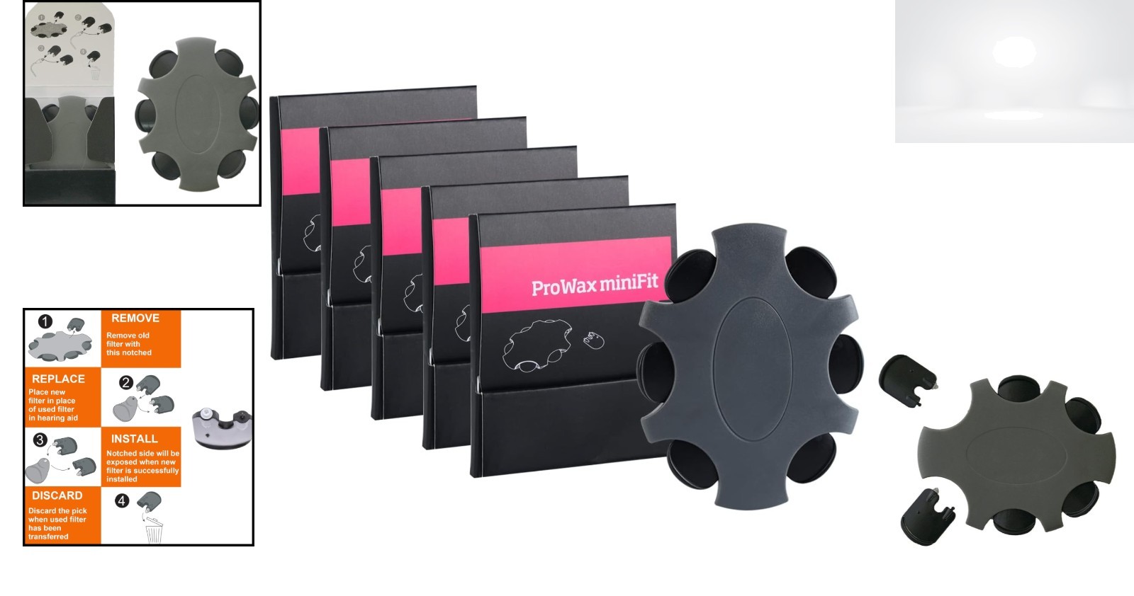Replacement Wax Guards for Hearing Aid MiniFit Filters 5 Packs Fits Most Models