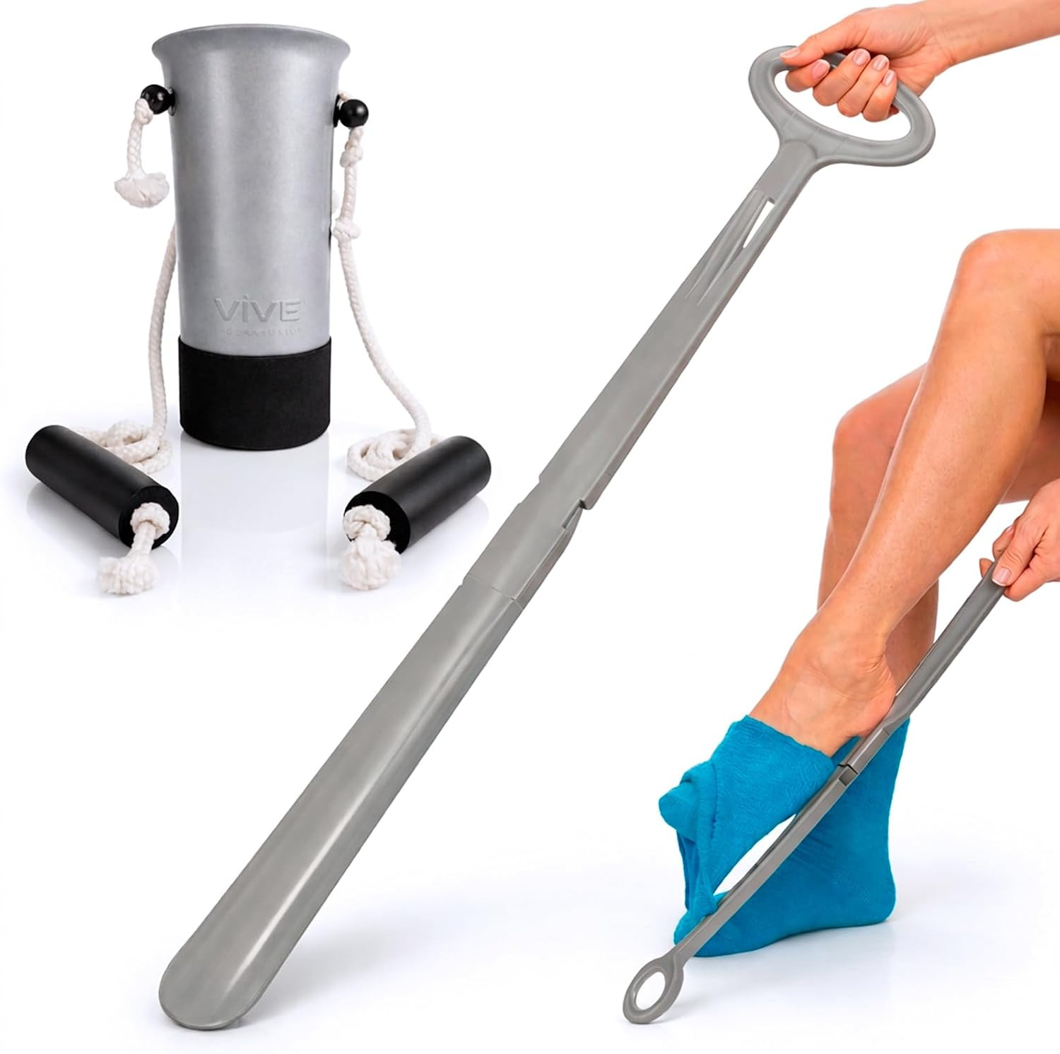 Sock Aid Device for Seniors and Shoe Horn Kit – Sock Puller Aid Easy on and off