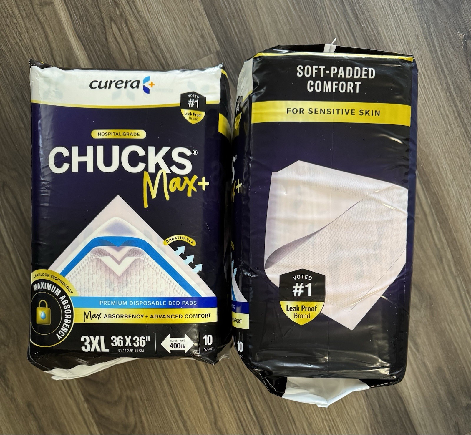 1 Pack of 10 Chucks MAX BED PADS 36 X 36 Curera 3XL 10 Count