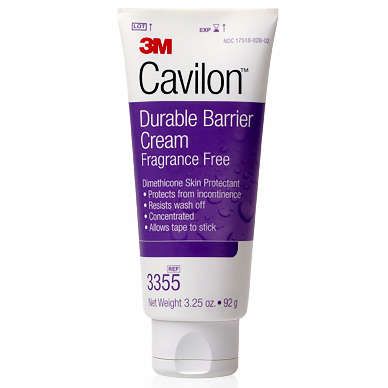3M Cavilon Unscented Skin Protectant Cream 3.25 oz. Tube 3355 12 Ct