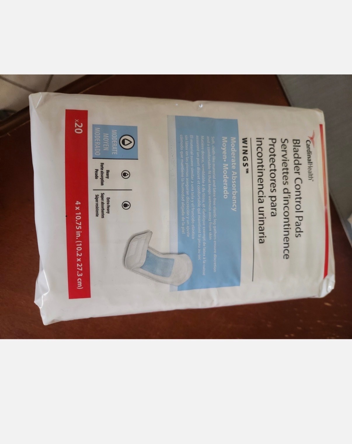 Cardinal Health Bladder Control Pad, 4×9.75″ One Size Fits Most 22/BG