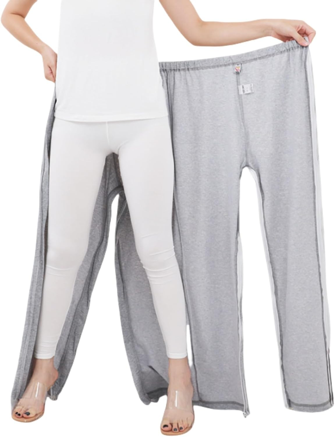 Unisex Patient Pants,Bedridden Patient Clothing,Disability Clothing with Zippers