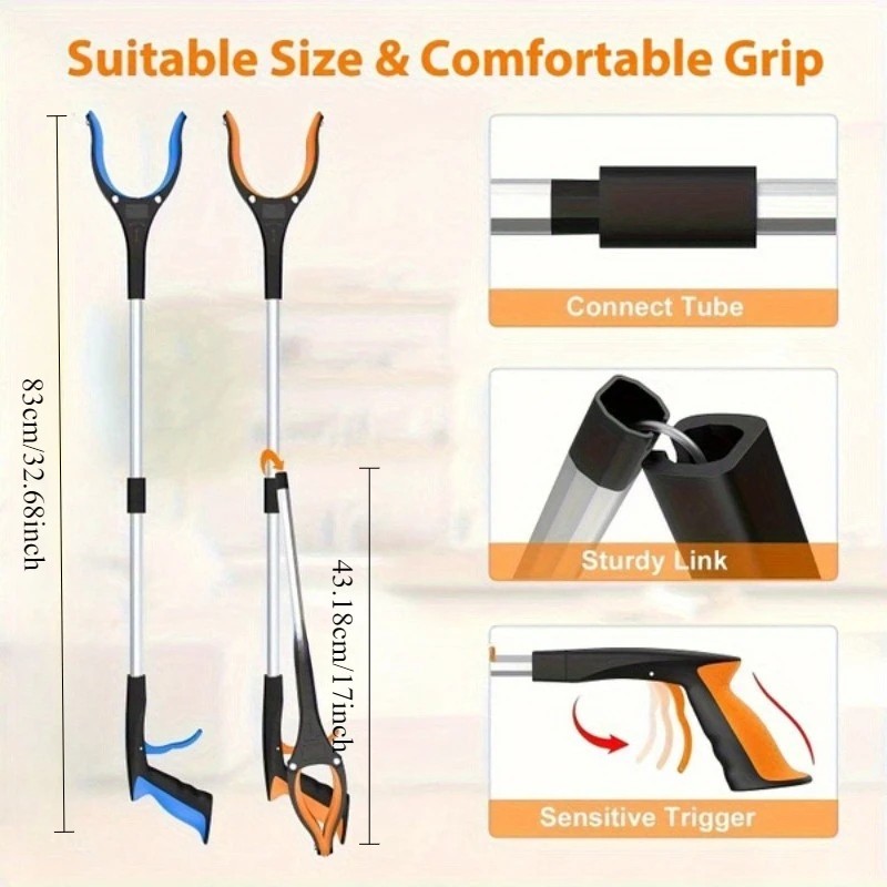 Heavy Duty Grabber Tool Industrial Pick Up Stick Trash Reacher Grip Hand Reach