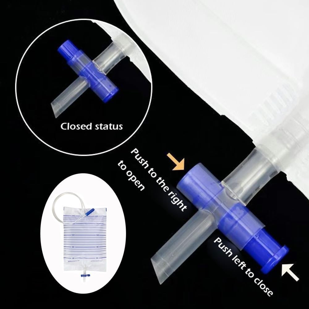 2000Ml Catheter Bags for Men and Women 5 Pack Professional Urinary Drainage Bags