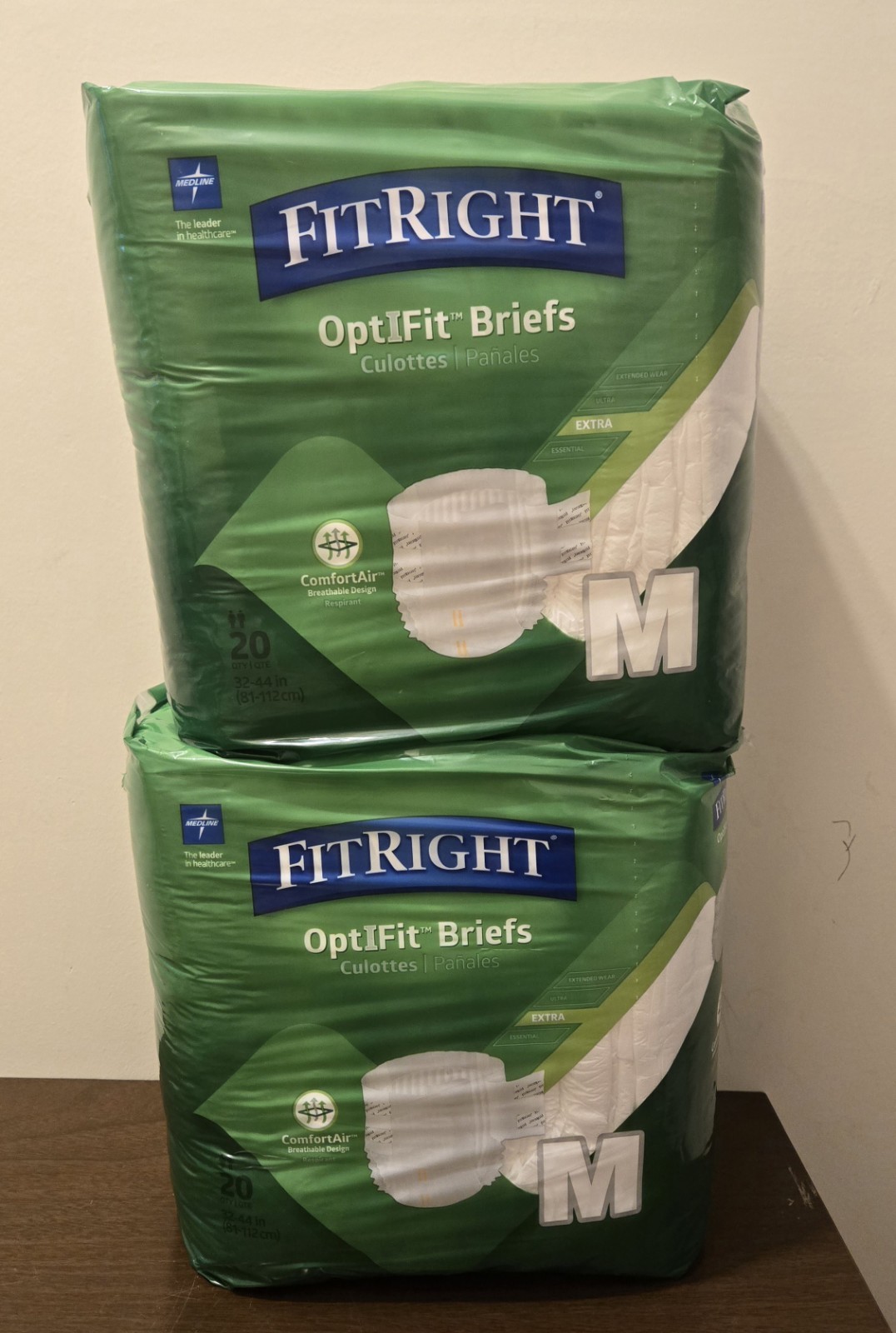 Fitright adult diapers Extra.. Size M..20 ct. NEW