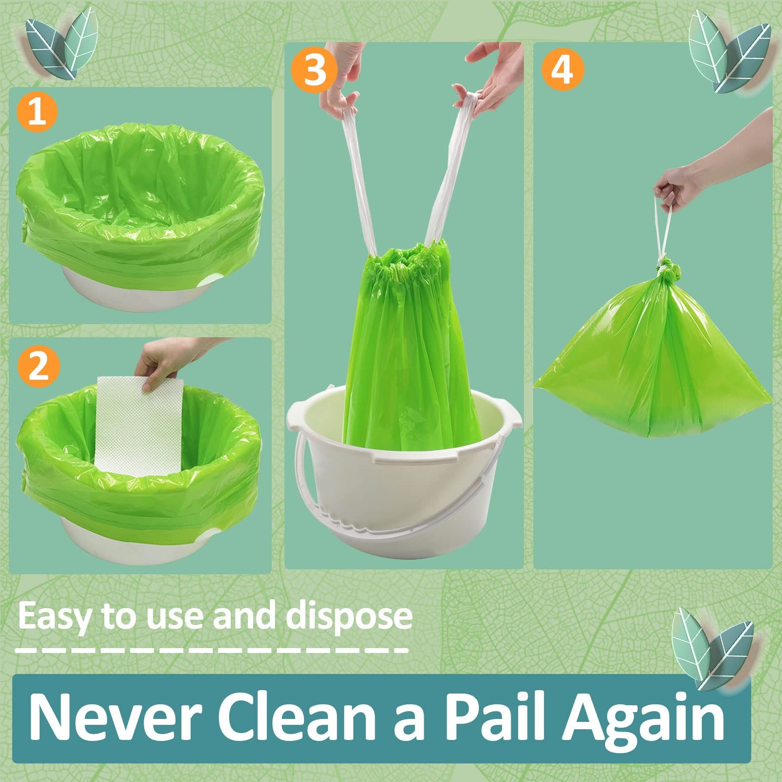Disposable Commode Liners 100pcs – Vanilla Scented Universal Fit Bags