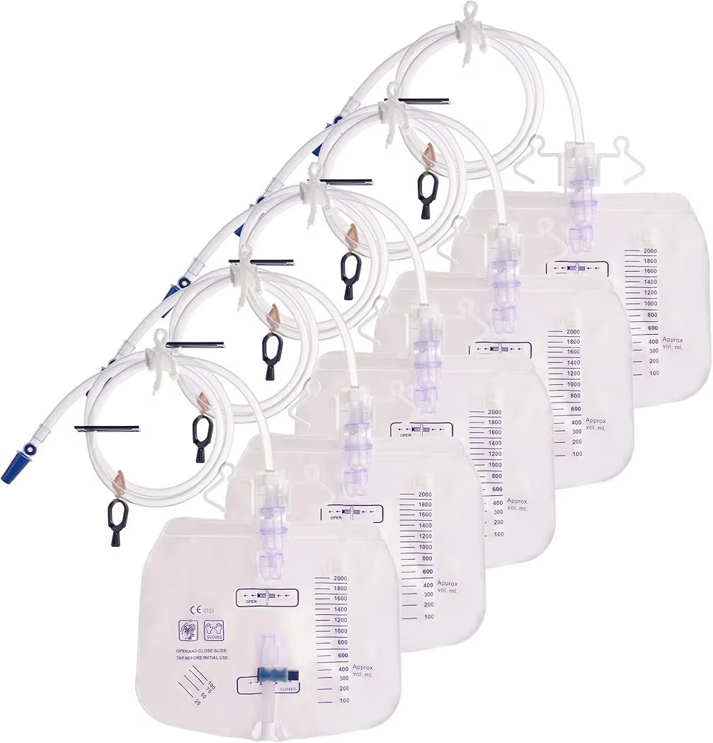 Urinary Drainage Bag 2000ml, 5 Pack Catheter Bags for Women and Men, Professi…