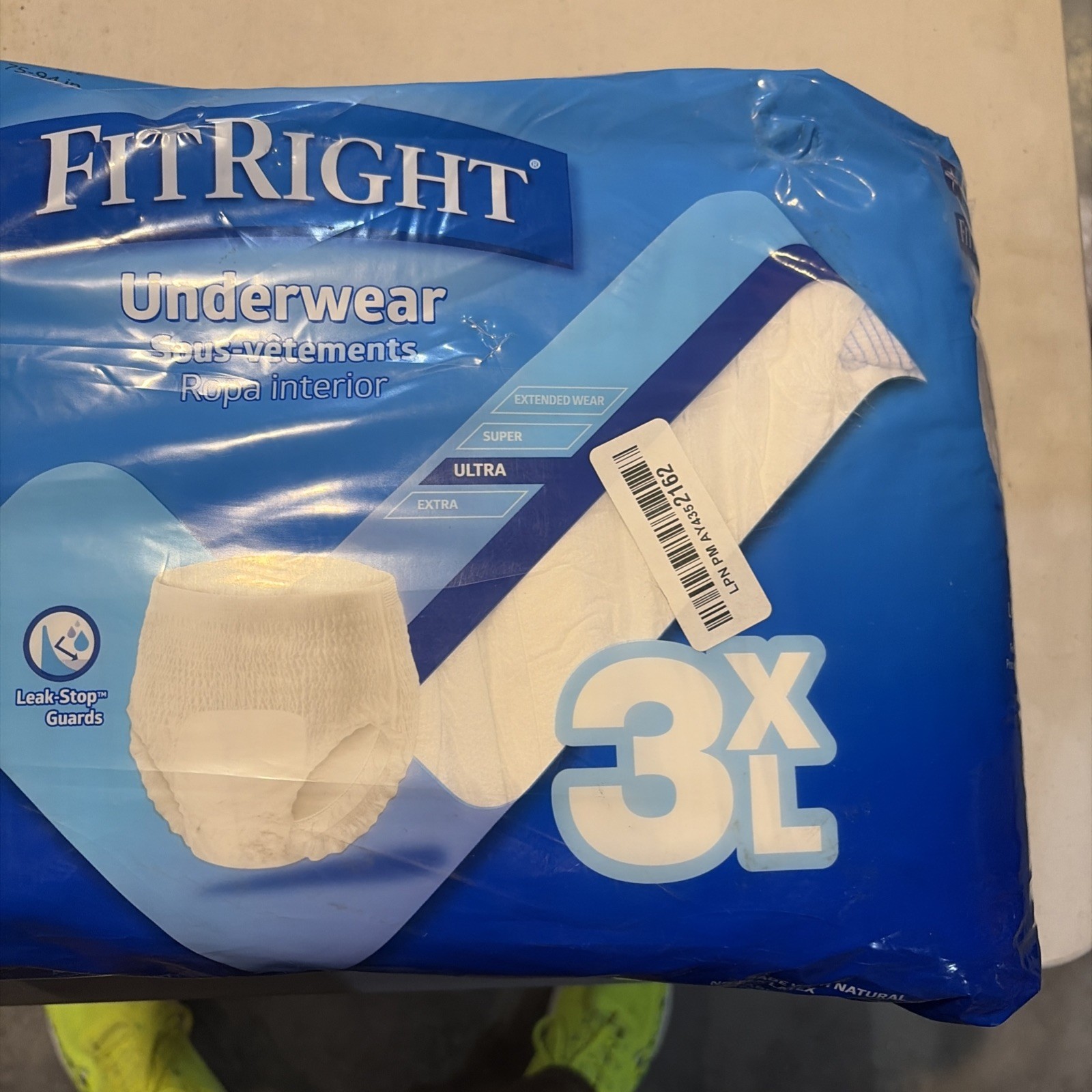 Fitright Heavy Absorbency Protective Underwear, Size 3XL, 75″-94″, Bag of 20